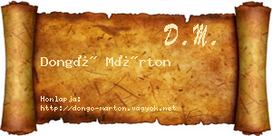 Dongó Márton névjegykártya