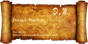 Dongó Márton névjegykártya