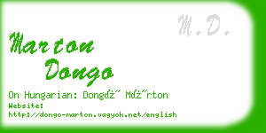 marton dongo business card